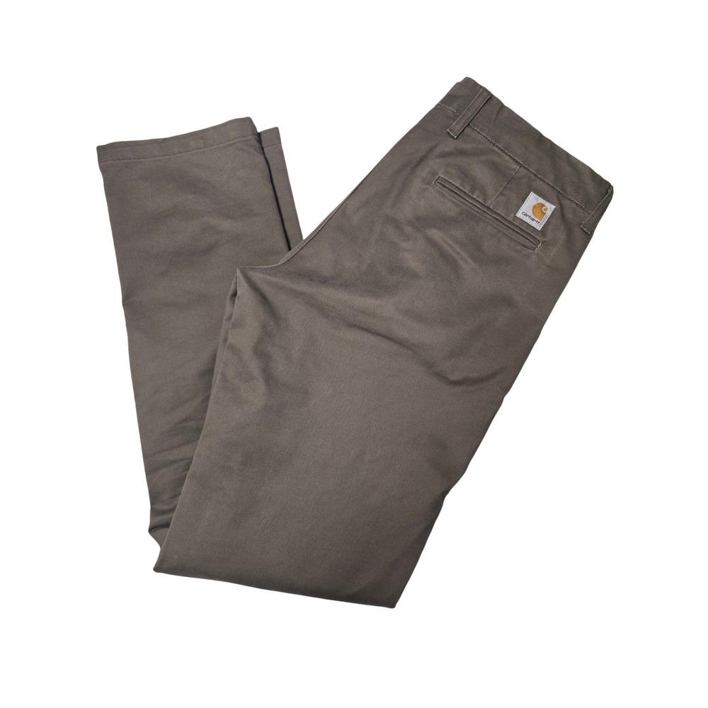 Carhartt WIP Sid Pant Mens 36x34 Brown Cotton Blend Slim Tapered Chino 1003367